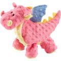 GoDog Dragons Chew Guard Squeaky Plush Dog Toy, Coral, Large