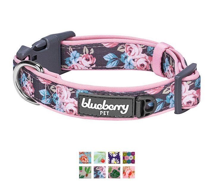Blueberry Pet Floral Prints Polyester Dog Collar