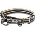 Blueberry Pet 3M Multi-Colored Stripe Polyester Reflective Dog Collar, Olive & Blue-Gray, Medium: 14.5 to 20-in neck, 3/4-in wide