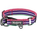 Blueberry Pet 3M Multi-Colored Stripe Polyester Reflective Dog Collar, Bright Pink & Orchid, Medium: 14.5 to 20-in neck, 3/4-in wide