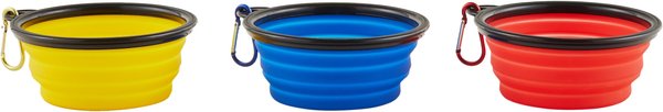 Mr. Peanut's Premium Collapsible Non-Skid Silicone Dog & Cat Bowls, 1.5-cup, 3 count slide 1 of 9