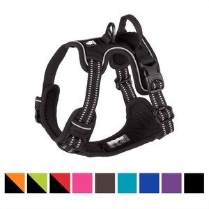 Chai's Choice Premium Outdoor Adventure 3M Polyester Reflective Front Clip Dog Harness, Black, Small: 17 to 22-in chest