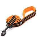 Chai's Choice Premium Outdoor Adventure Padded 3M Polyester Reflective Dog Leash, Orange, 6.5-ft long, 1-in wide