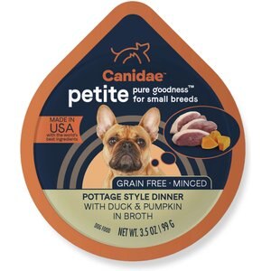 CANIDAE PURE Petite All Stages Small Breed Pottage Style Dinner with Duck & Pumpkin Breed Wet Dog Food Trays, 3.5-oz, case of 12