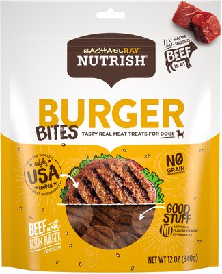 Rachael Ray Nutrish Burger Bites, Beef Burger with Bison Grain-Free Dog Treats, slide 1 of 1