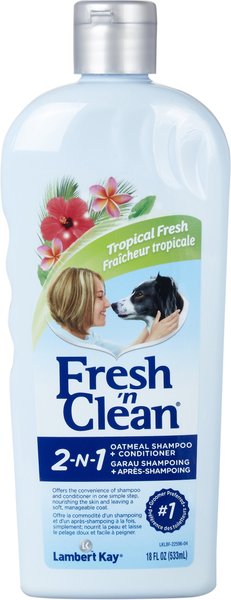 PetAg Fresh 'N Clean Tropical Fresh 2-in-1 Oatmeal Dog Shampoo & Conditioner, 18-oz bottle slide 1 of 8