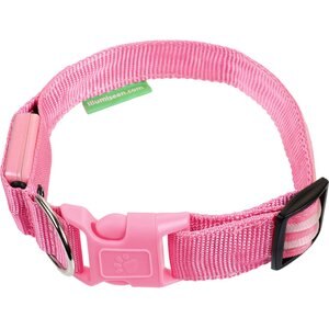 Illumiseen LED USB Rechargeable Nylon Dog Collar, Pink, X-Large: 21.6 to 27.5-in neck