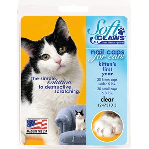 Soft Claws Nail Caps for Kittens, 40 Count, Kitten, Clear