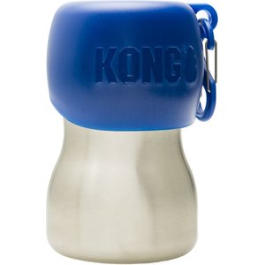 KONG H2O Stainless Steel Dog Water Bottle, Blue, 9.5-oz