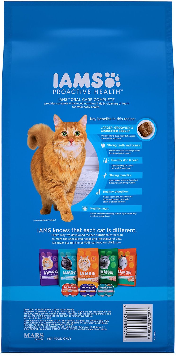 Iams ProActive Health Adult Cat Oral Care Chicken Dry Cat ...
