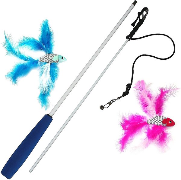 Pet Fit For Life 2 Fish Feather Wand Cat Toy slide 1 of 10