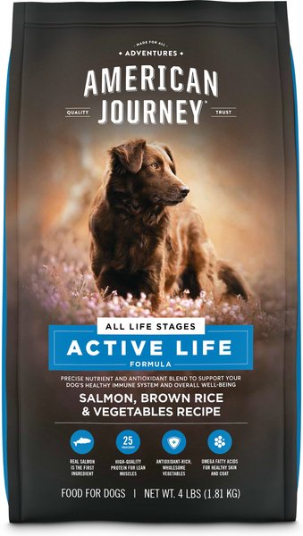 American Journey Active Life Formula Salmon, Brown Rice & Vegetables Recipe Dry Dog Food, 4-lb bag slide 1 of 8