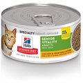 Hill's Science Diet Adult 7+ Senior Vitality Chicken & Vegetable Entrée Canned Cat Food, 5.5-oz, case of 24
