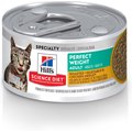 Hill's Science Diet Adult Perfect Weight Roasted Vegetable & Chicken Medley Canned Cat Food, 2.9-oz, case of 24