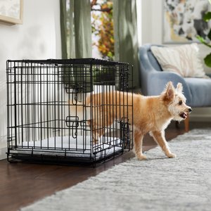 Frisco Heavy Duty Fold & Carry Double Door Collapsible Wire Dog Crate, 24 inch