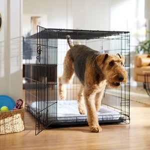 Frisco Heavy Duty Fold & Carry Double Door Collapsible Wire Dog Crate, 48 inch