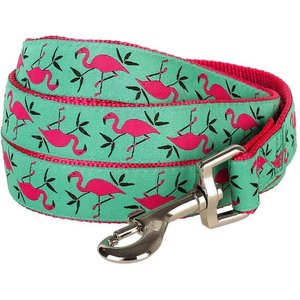 Blueberry Pet Spring Prints Nylon Dog Leash, Pink Flamingo on Light Emerald, X-Small: 5-ft long, 3/8-in wide