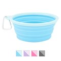 Prima Pets Collapsible Travel Bowl with Carabiner, Small, Aqua