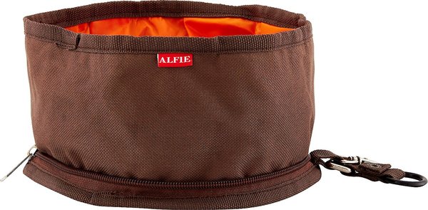 Alfie Pet Collapsible Fabric Travel Dog Bowl, Brown, 6.25-cup, 1 count slide 1 of 8