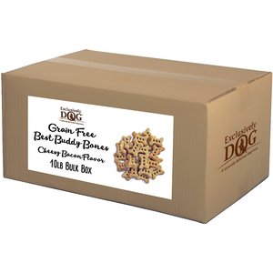 Exclusively Dog Grain-Free Mini Best Buddy Bones Cheesy Bacon Flavor Dog Treats, 10-lb box