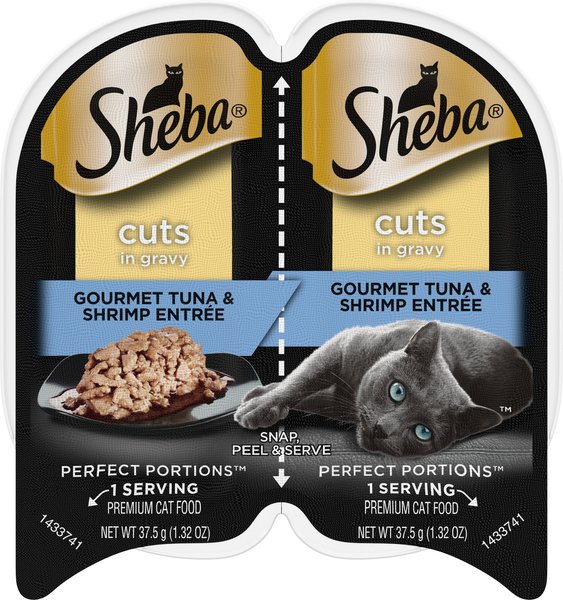Sheba Perfect Portions Multipack Tuna & Shrimp Entree Cat Food Trays, 2.6-oz, case of 24 twin-packs slide 1 of 10
