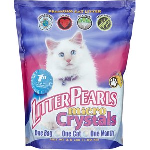 Litter Pearls Micro Crystal Unscented Non-Clumping Crystal Cat Litter, 3.5-lb bag