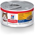 Hill's Science Diet Adult 7+ Savory Chicken Entree Canned Cat Food, 2.9-oz, case of 24