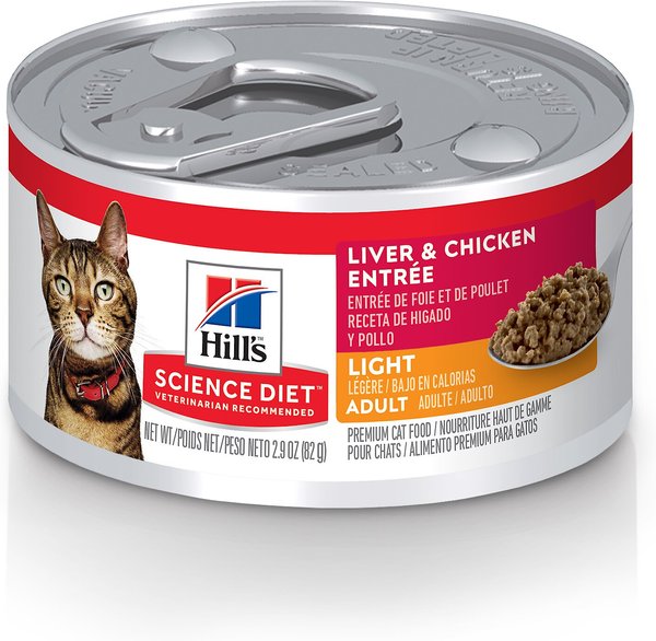 Hill's Science Diet Adult Light Liver & Chicken Entree Canned Cat Food, 2.9-oz, case of 24 slide 1 of 10