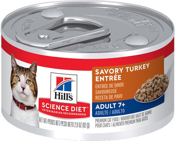 Hill's Science Diet Adult 7+ Savory Turkey Entree Canned Cat Food, 2.9-oz, case of 24 slide 1 of 10