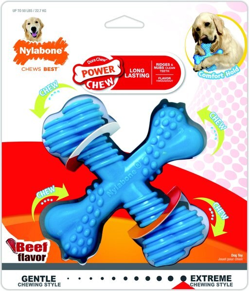 Nylabone Power Chew X-Shaped Beef Flavored Dog Chew Toy, Large  slide 1 of 11