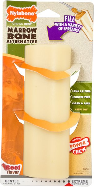Nylabone Power Chew Giant Fillable Marrow Bone Alternative Beef Flavor Dog Chew Toy, Large  slide 1 of 10