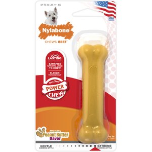 Nylabone Power Chew Peanut Butter Flavored Durable Dog Chew Toy, Small 