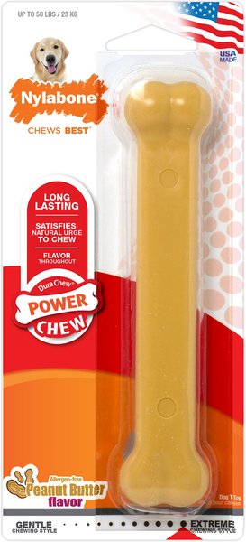 Nylabone Power Chew Peanut Butter Flavored Durable Dog Chew Toy, Large  slide 1 of 11