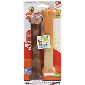 Nylabone Power Chew Flavor Frenzy Durable Dog Chew Toys Twin Pack Funnel Cake & Shish Kabob, Large 