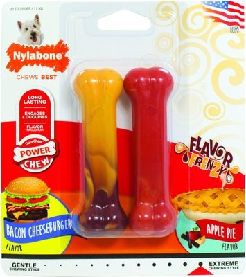 Nylabone DuraChew Flavor Frenzy Bacon Cheeseburger & Apple Pie Flavored Dog Chew Toy, slide 1 of 1