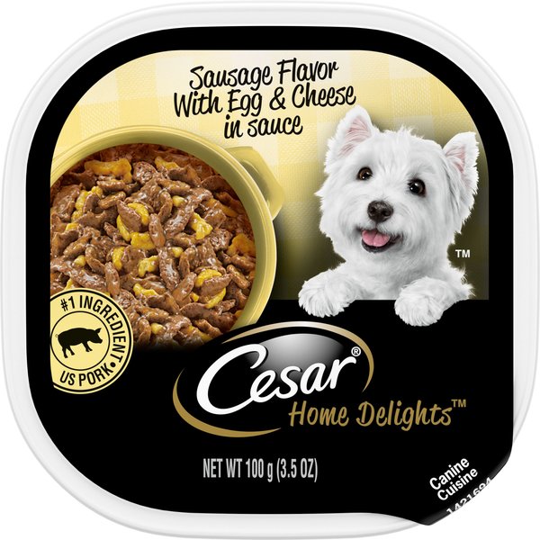 Cesar Home Delights Sausage Flavor with Egg & Cheese in Gravy Dog Food Trays, 3.5-oz, case of 24 slide 1 of 10