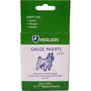 Healers Gauze Inserts for Bandage Wraps for Dogs, Small, 8 count