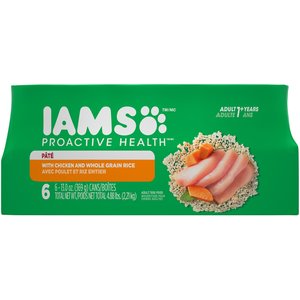 Iams ProActive Health Adult With Chicken & Whole Grain Rice Pate Canned Dog Food, 13-oz, case of 6