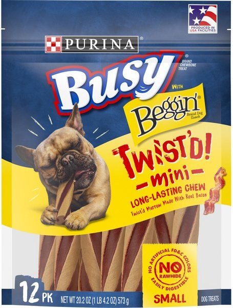 Busy Bone with Beggin' Twist'd! with Real Bacon Mini Dog Treats, 12 count slide 1 of 11