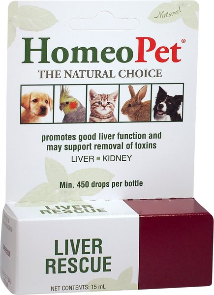 HomeoPet Liver Rescue Homeopathic Medicine for Liver Disease for Birds, Cats, Dogs & Small Pets, 450 drops slide 1 of 5
