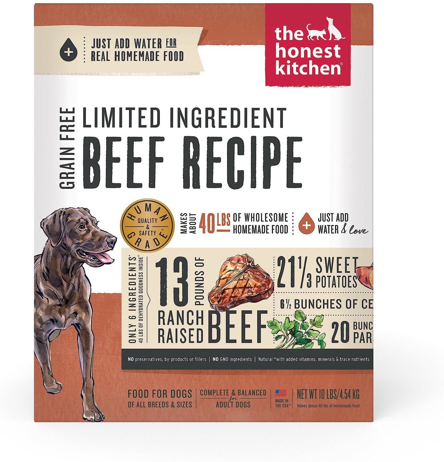The Honest Kitchen Limited Ingredient Diet Beef Recipe Grain Free Dehydrated Dog Food