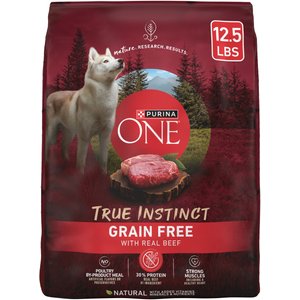 Purina ONE Natural True Instinct Grain Free With Real Beef Dry Dog Food, 12.5-lb bag