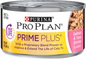 Purina Pro Plan Prime Plus Adult 7+ Salmon & Tuna Entree Classic Canned Cat Food, 3-oz, case of 24