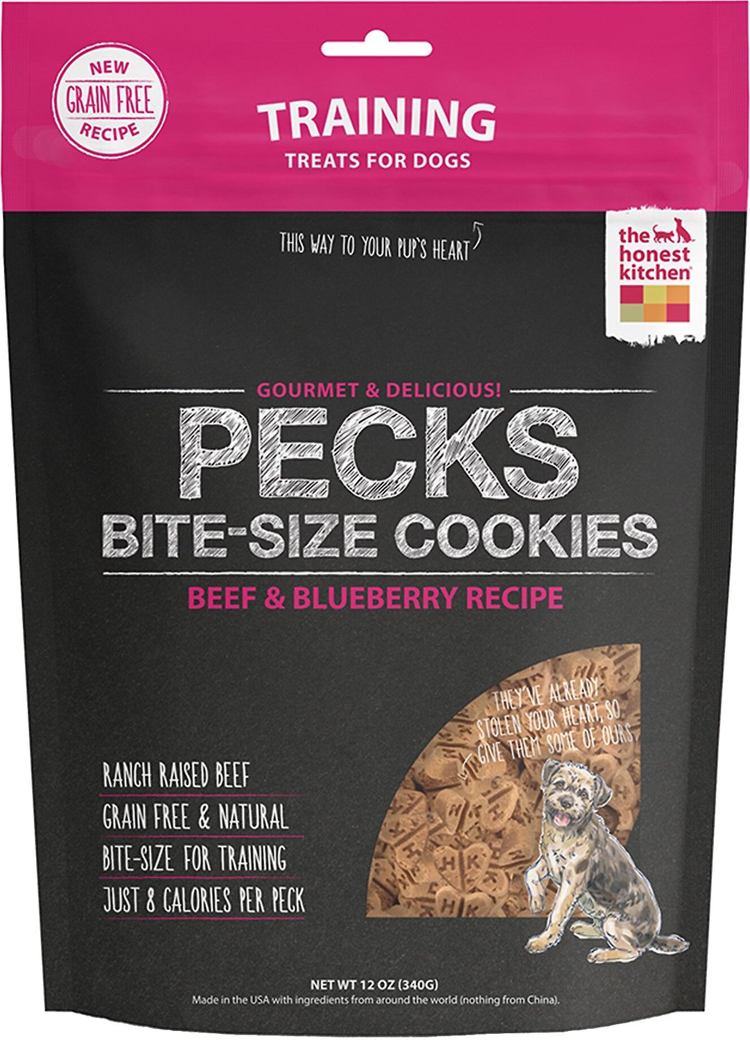 The Honest Kitchen Pecks Grain Free Beef Blueberry Recipe Cookie Dog Treats