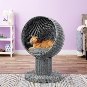 The Refined Feline Kitty Ball Cat Bed, Smoke