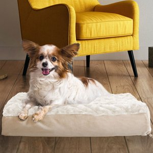 FurHaven NAP Ultra Plush Orthopedic Deluxe Cat & Dog Bed w/Removable Cover, Cream, Small