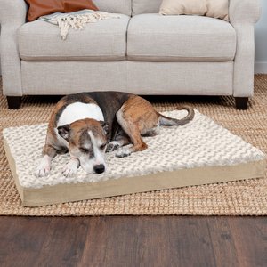 FurHaven NAP Ultra Plush Orthopedic Deluxe Cat & Dog Bed w/Removable Cover, Cream, Large
