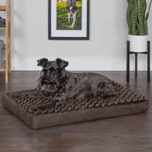 FurHaven NAP Deluxe Memory Foam Pillow Dog Bed w/Removable Cover, Chocolate, Medium