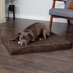 FurHaven NAP Deluxe Memory Foam Pillow Dog Bed w/Removable Cover, Chocolate, Large