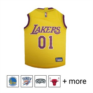 Pets First NBA Dog & Cat Jersey, Los Angeles Lakers, Large